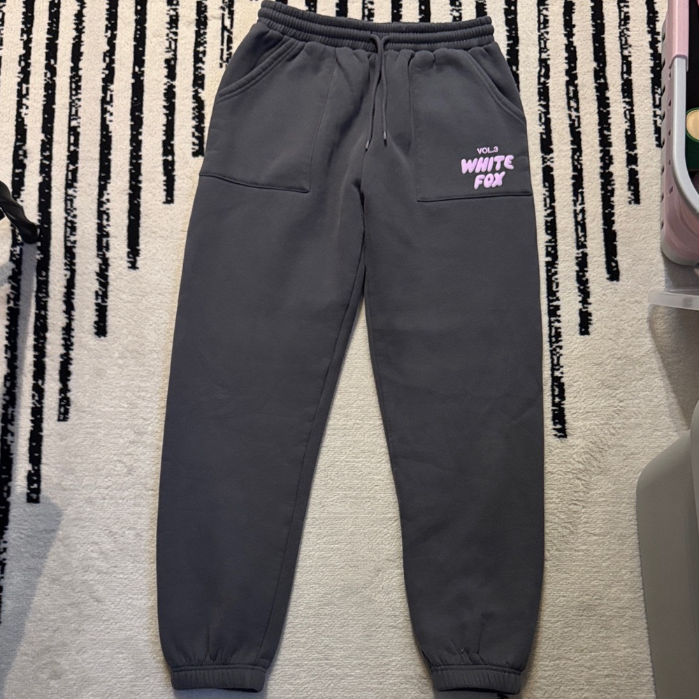 White Fox Dark Gray Joggers